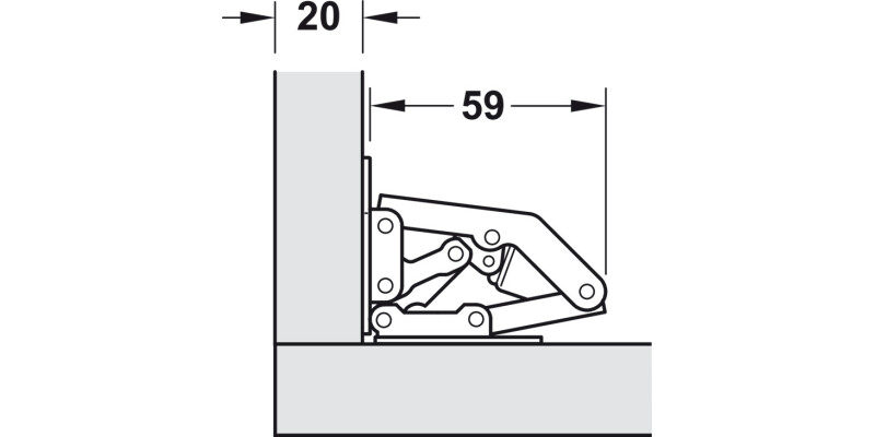 90D Easy Mount Conc Hinge Unsprung Hospa