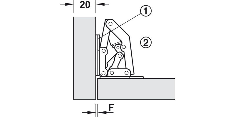 90D Easy Mount Conc Hinge Unsprung Hospa