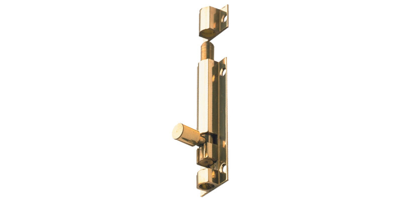 Barrel Bolt, Straight or Cranked Neck, Width 25 mm, Brass