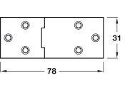 Table Hinge 78x31mm Steel BZP