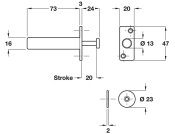 Pocket Hideaway Door Piston w Magnet ZP