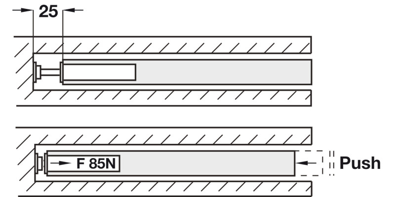 Pocket Hideaway Door Piston w Magnet ZP