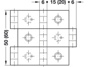 Two Way Hinge 60x20mm Brass BP