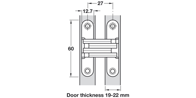205 Soss Hinge 19-22mm ZA NP