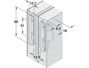 205 Soss Hinge 19-22mm ZA NP
