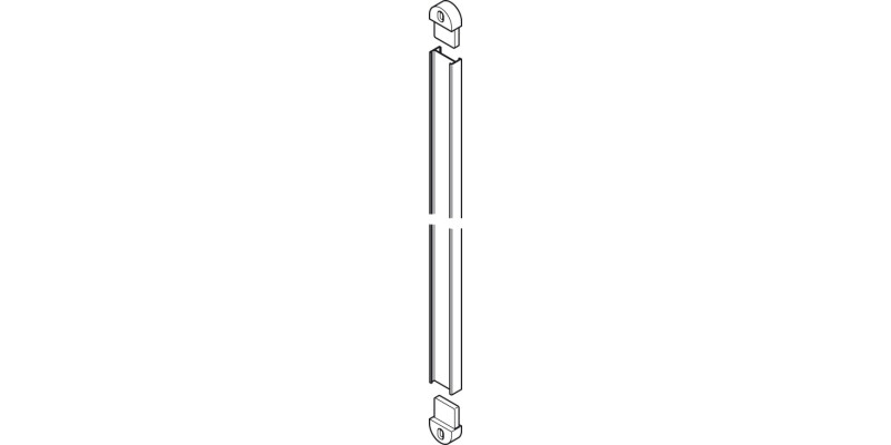 Wall Rail f Shoe Rack 1120x31.5x14mm Chr