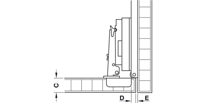 Accuride 1432 40mm Hinge Set-Thick Inset