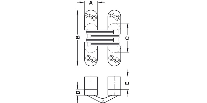 218 Soss Hinge 41-45mm ZA Body NP Links
