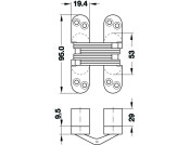 212 Soss Hinge 180D 28-34mm ZA/ST NP