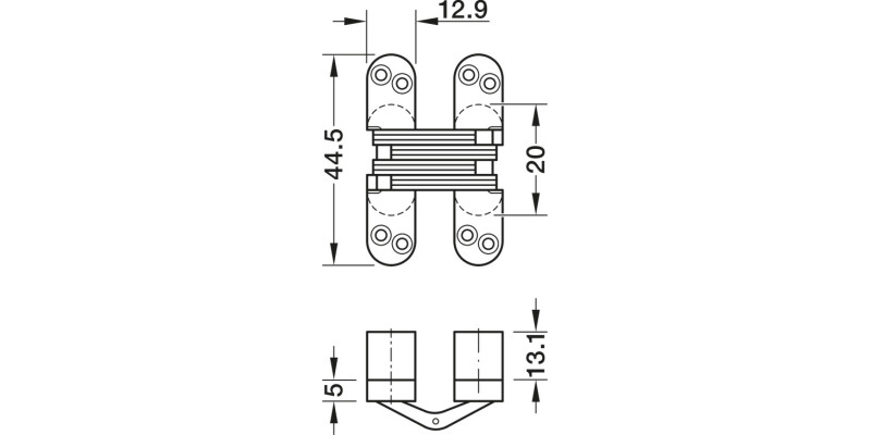 203 Soss Hinge 19-26mm ZA/St Links NP