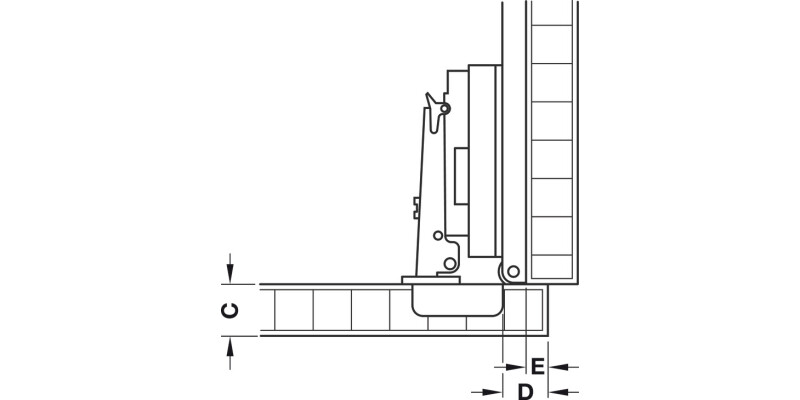 Accuride 1432 40mm Hinge Set-Overlay
