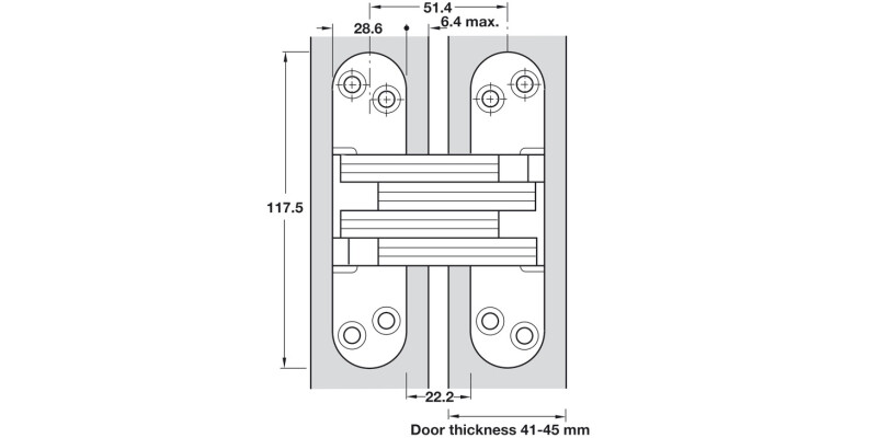 218 Soss Hinge 41-45mm ZA Body BP Links