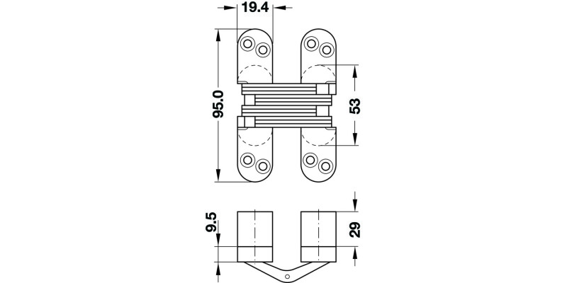 212 Soss Hinge 180D 28-34mm ZA/ST BP