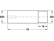 Startec Door Stop/Wall D25x78mm Rub/SSS