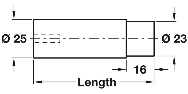 Startec Door Stop/Wall D25x78mm Rub/SSS