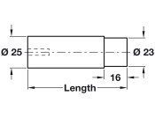 Startec Door Stop/Wall D25x78mm Rub/SSS