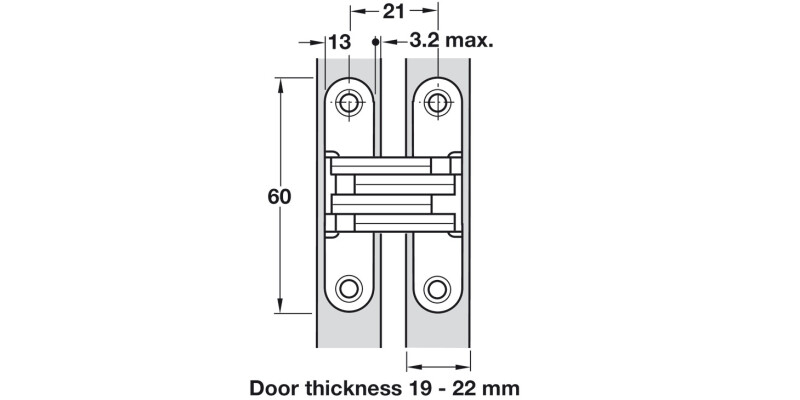 204 Soss Hinge 19-22mm BP ZA/SS Links