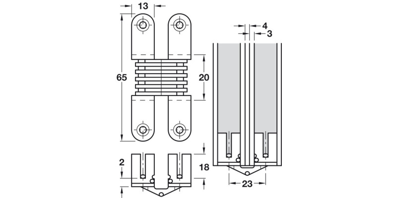 180D Concealed Hinge 19-21mm SF BPS