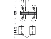 180D Concealed Hinge 33mm Brs/Pl Brown