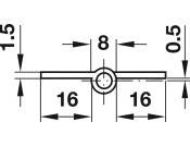 Furniture Hinge Straight LH 50mm St NP