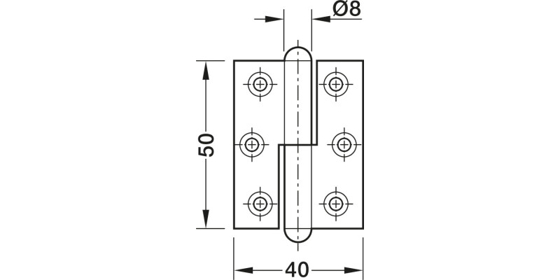 BP Furniture Hinge Straight 50mm RH St