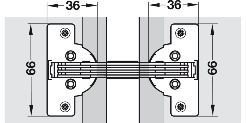 Mitred Flap Hinge 90D for 45D App