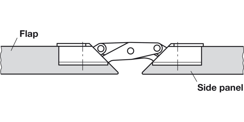 Mitred Flap Hinge 90D for 45D App