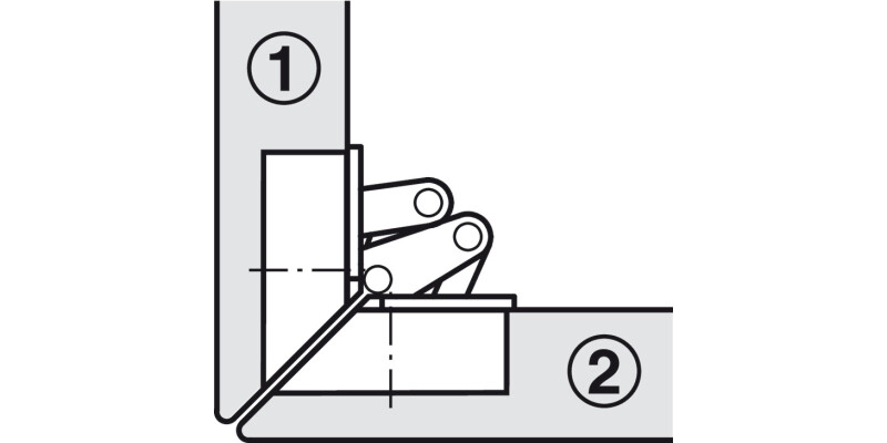 Mitred Flap Hinge 90D for 45D App
