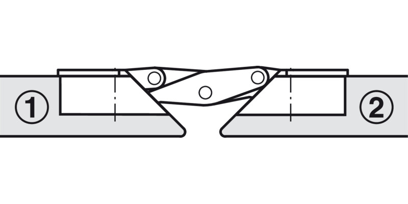 Mitred Flap Hinge 90D for 45D App