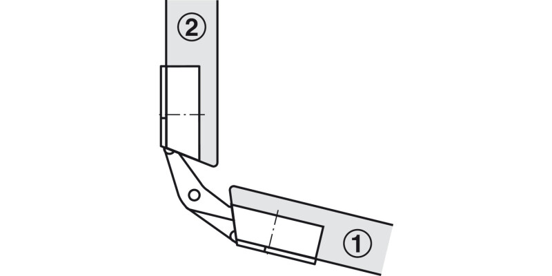 Mitred Flap Hinge 120D for 22.5D App