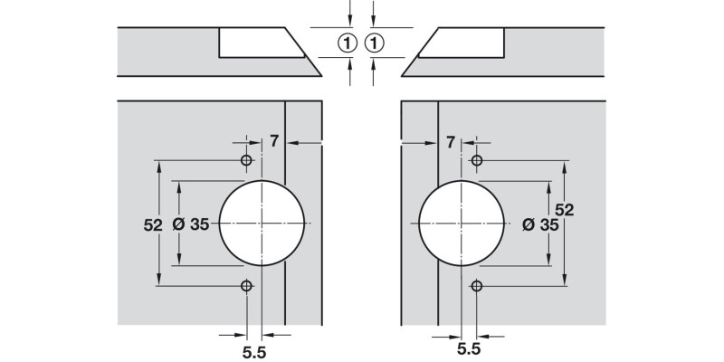 Mitred Flap Hinge 135D for 45D App