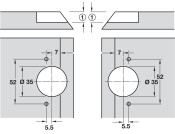 Mitred Flap Hinge 135D for 45D App