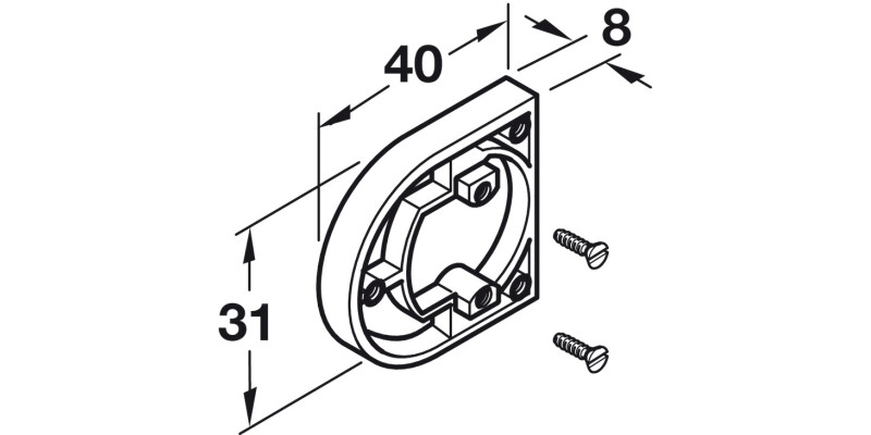 Tiomos 95D Cover Cap D-Shape Pl P.Chrome