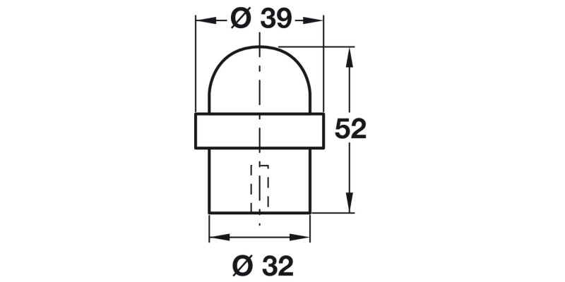 Startec Door Stop/Floor D39mm Rub/SSS