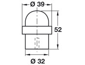 Startec Door Stop/Floor D39mm Rub/SSS
