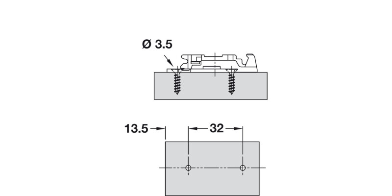 Nexis 0mm Mounting Plate 2prt Click St.Cam Hos