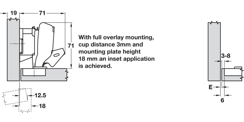 Nexis 170D Hinge Click Sprung Full/Inset