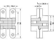 Startec Conc Mortice 3D Hinge UH ZA Matt