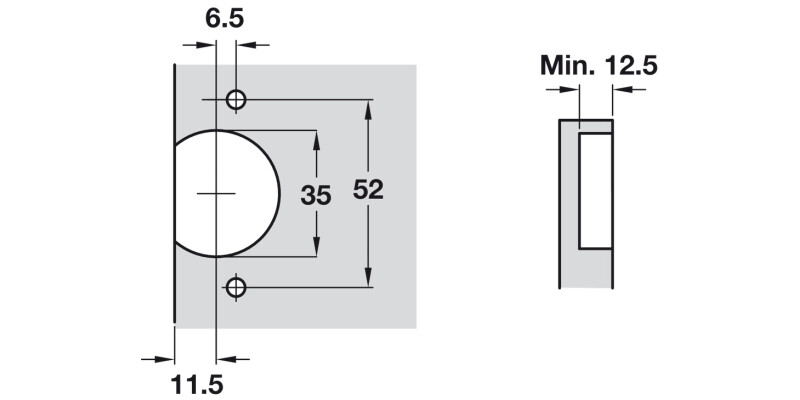 270D Keyhole Hinge Full SF Hospa