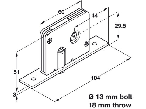 Hawa 20-A Endfold Deadbolt Lock St Galv