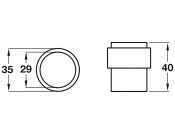 Door Stop/Floor D35/29x40mm Rubber/SSS