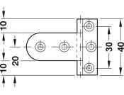 Neuform Hinge 40mm 15-16mm Brass PNP