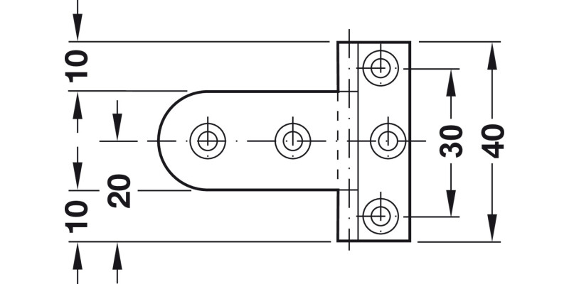 Neuform Hinge 40mm 19-20mm Brass Pol