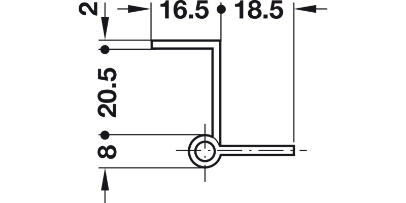 Cranked Hinge 50x35mm LH Brass MNP