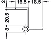 Cranked Hinge 50x35mm LH Brass MNP