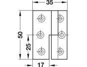 Cranked Hinge 50x35mm RH Brass MNP