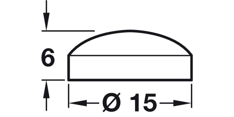 Plastidome Cover Cap D15mm PF Chrome