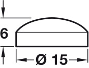 Plastidome Cover Cap D15mm PF Chrome