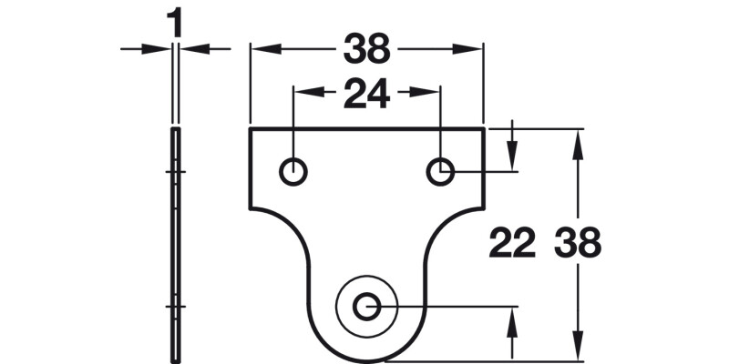 Mirror Plate 38x38mm St Nickel