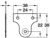 Mirror Plate 38x38mm St Brass